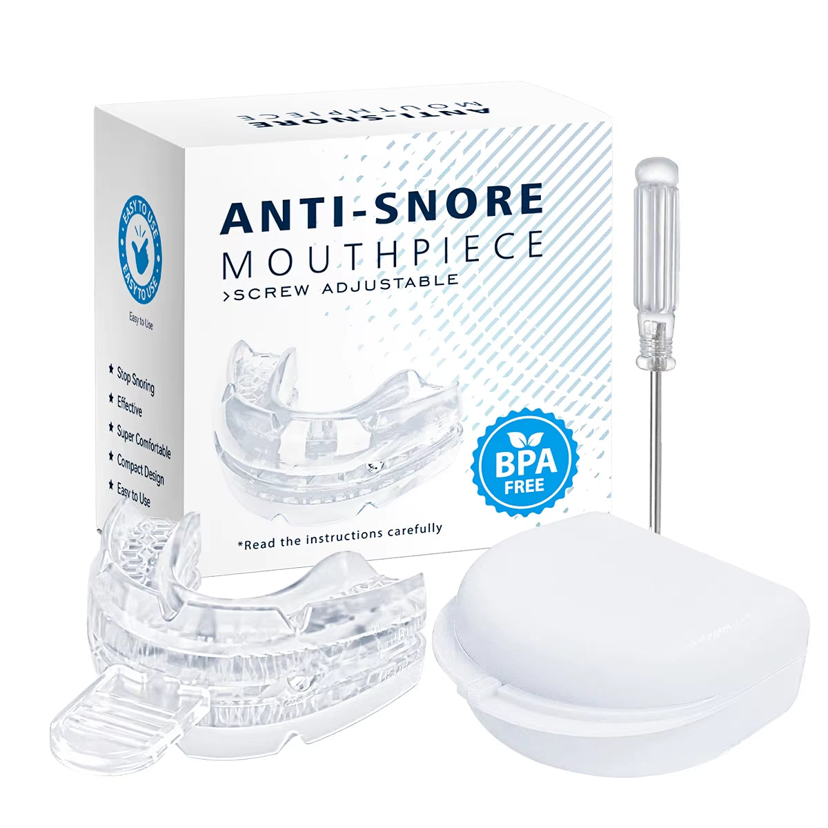 Anti Snoring Mouth Guard Improve Sleeping Adjustable Snoring Mouth Guard Anti-Apnea Teeth Bruxism Stop Snoring Device Mouthpiece